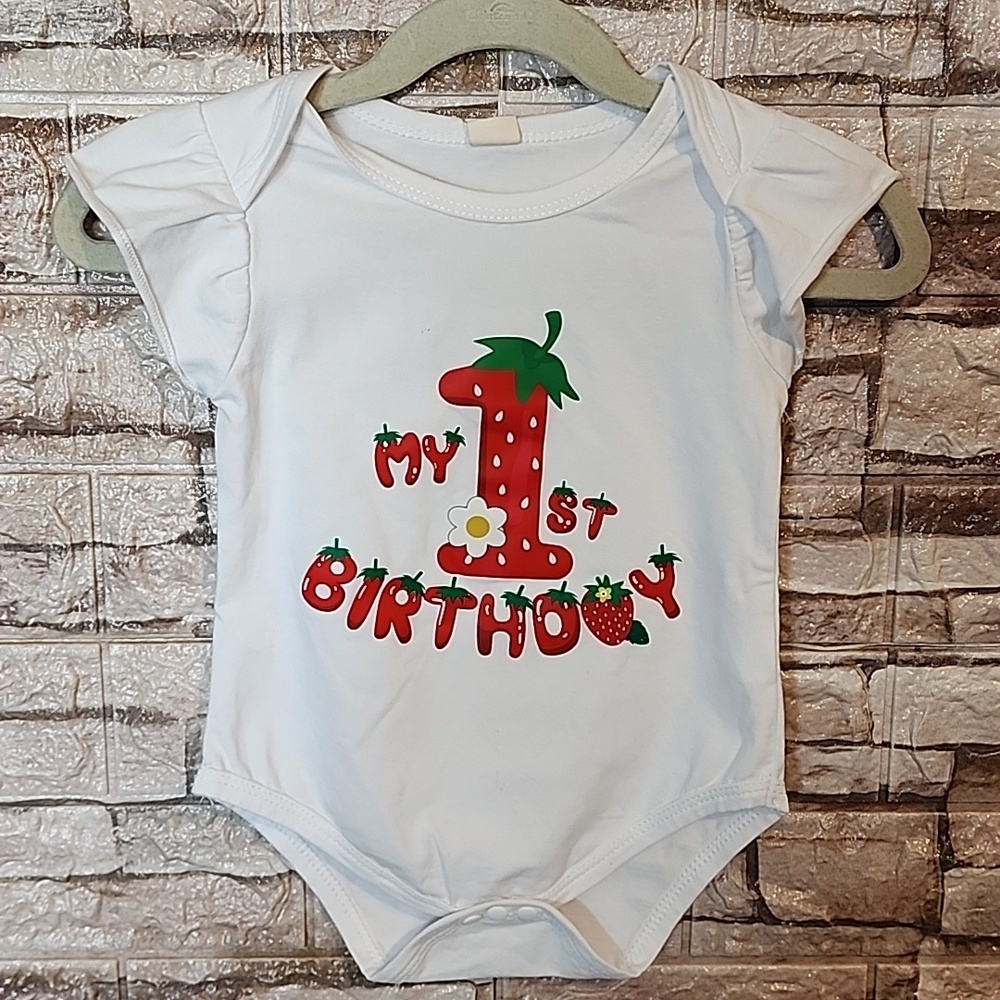 Birthday Ibtom Castle White My 1st  Bodysuit  Birthday